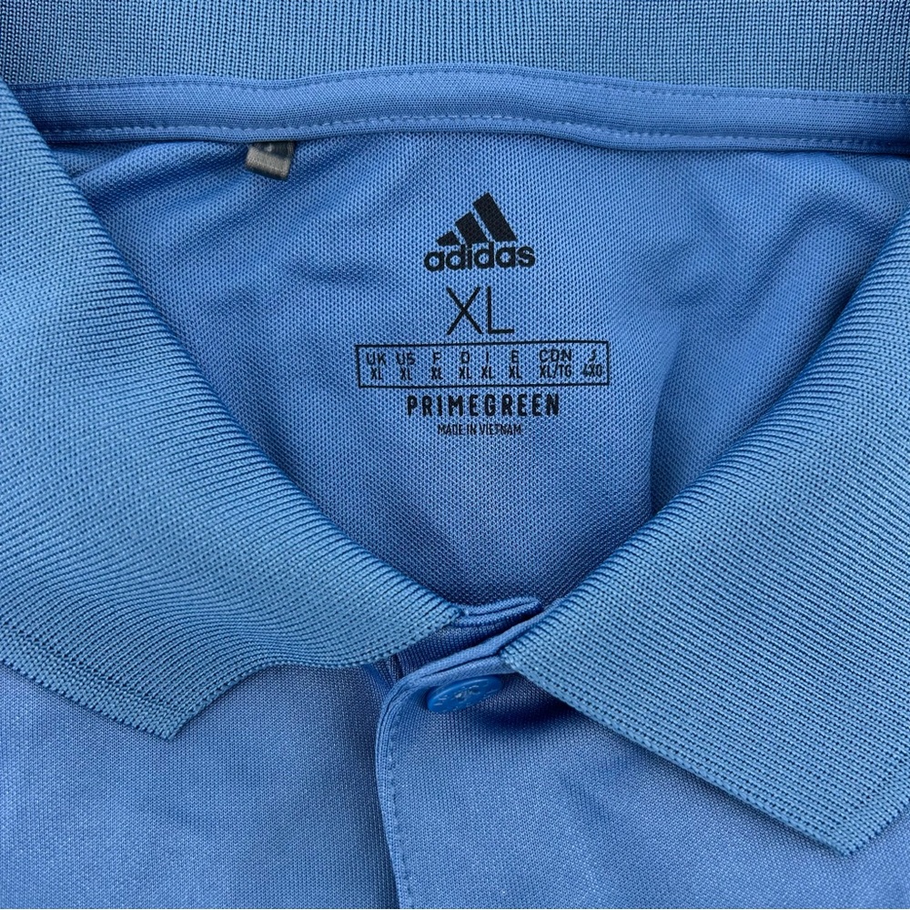 Adidas Polo Shirt Mens XL Blue Primegreen Performance Golf Short Sleeve - Picture 4 of 8